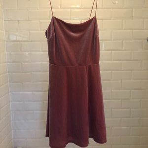 dark pink velvet dress